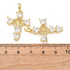 Pendentifs en laiton de Pâques sertis de micro-pavés de zircone cubique transparente&nbsp;CU-E003-09G-B