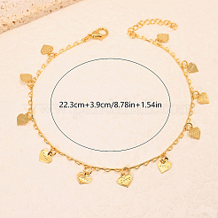 Elegante Vintage-Fußkettchen aus Messing mit Herzquasten für Damen&nbsp;RY0990