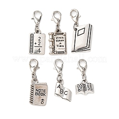 Décorations de pendentifs de livres en alliage&nbsp;HJEW-JM04067