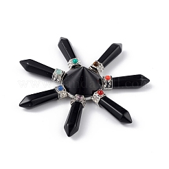 Chakra obsidienne naturelle tour d'énergie pyramide&nbsp;G-L524-08P-03