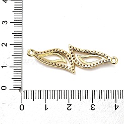 Messing Micro Pave klare Zirkonia Doppelblätter Verbinder Charms&nbsp;KK-L229-057G