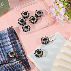 8 pieza de gemelos de latón con rhinestone&nbsp;BUTT-GL0001-07B