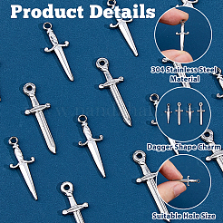 20 pz 2 stili ciondoli in acciaio inossidabile 304&nbsp;FIND-HS0002-02