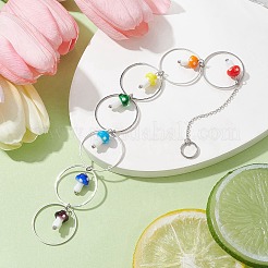 Chakra-Pilz handgefertigte Bunte Malerei-Anhängerdekorationen&nbsp;HJEW-JM01648-01