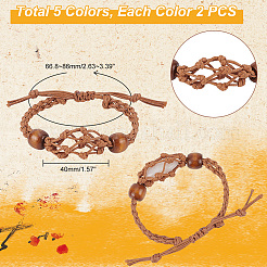 10 pièce de 5 couleurs de cordon en nylon tressé pour fabrication de bracelets en macramé&nbsp;BJEW-PH0004-15