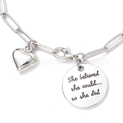 Braccialetti con ciondoli a forma di graffetta in acciaio inossidabile 304 per donna&nbsp;BJEW-JB11950-01