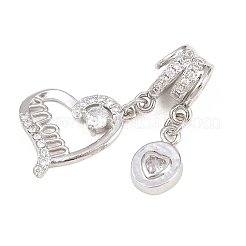 Pendenti in ottone con micro pavé di zirconi trasparenti per la festa della mamma&nbsp;KK-H268-06P-03