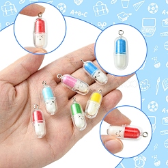 DIY-Set zur Herstellung von durchsichtigen Pillenkapseln aus Kunststoff und baumelnden Ohrringen aus Messing&nbsp;DIY-FS0007-13