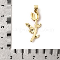 Pendenti in zirconi cubici trasparenti in micro pavè di ottone&nbsp;KK-H267-109G-02