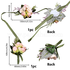 2 boutonniere da fiore in seta con imitazione di rose in 2 stili&nbsp;AJEW-CP0001-60