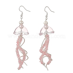 Pendientes colgantes de medusa de jade natural teñido de Malasia para mujer&nbsp;EJEW-JE07484-01