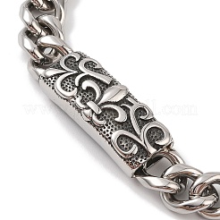 Braccialetti a catena con maglie a forma di fiore in acciaio inossidabile 304 con placcatura ionica (ip) per uomo&nbsp;BJEW-B096-48B-AS