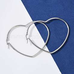 Pendientes de aro de acero inoxidable 201 resistentes al deslustre&nbsp;EJEW-A052-09C