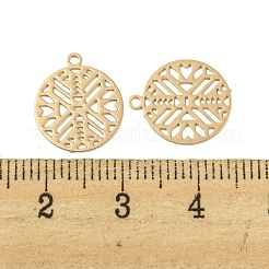 Breloques embellissements en métal gravé en laiton&nbsp;KKC-D001-13KCG