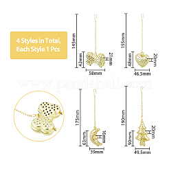4 Stück Tee-Ei für losen Tee in 4 Ausführungen mit Kette und Haken&nbsp;AJEW-DC0001-10