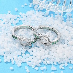 Latón cúbicos pendientes de aro zirconia&nbsp;EJEW-Q014-05P