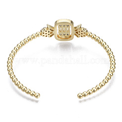 Funkelnder Manschettenarmreif mit Zirkonia-Kugeln für sie&nbsp;BJEW-N012-004-NF
