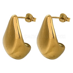 Tropfenförmige Ohrstecker aus 304 Edelstahl für Damen&nbsp;EJEW-S272-03G