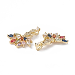 Pendentifs en zircone cubique colorée en laiton&nbsp;KK-E068-VA065-2