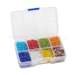 120g 8 Farben runde Glasperlen&nbsp;SEED-YW0001-63