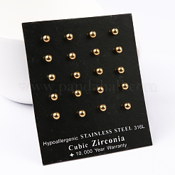 Ohrstecker mit Kugeln aus Edelstahl 304&nbsp;EJEW-5558-4mm-G
