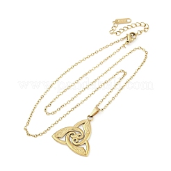 Wikinger-Triskelion-Knoten 304 Edelstahl-Anhänger-Halsketten&nbsp;NJEW-M096-32G