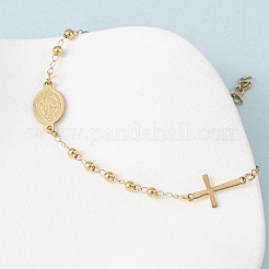 Religion 304 Edelstahl-Gliederarmbänder&nbsp;BJEW-F524-05A-G