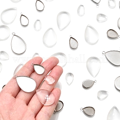 DIY-Anhänger-Sets aus tropfenförmigem 304 Edelstahl&nbsp;DIY-FS0008-40