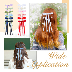24 Stück 12 Farben Polyesterband Bowknot Alligator Haarspangen&nbsp;PHAR-FH0001-04