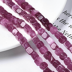 Gefärbt natürlichen weißen Jade Perlen Stränge&nbsp;LS-G-S364-083A-1
