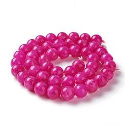 Natürliche weiße Jade Nachahmung rosa Sugilit Perlen Stränge&nbsp;G-I299-F11-8mm