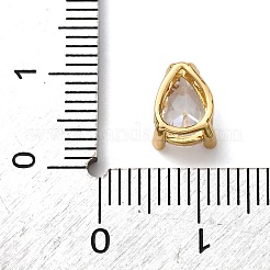 Tropfenförmige Schiebeanhänger aus Messing mit Mikropflaster und Zirkonia&nbsp;KK-C119-16G-12