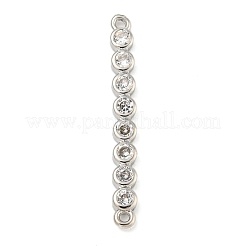 Breloques de connecteur à trois maillons ronds et plats en laiton pavé de zircone cubique&nbsp;KK-P277-52D-A