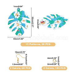 Kit fai da te per realizzare orecchini in pelle PU con stampa fronte-retro&nbsp;DIY-FH0002-37