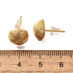 Quadratische Ohrstecker aus Messing&nbsp;EJEW-Z083-04G