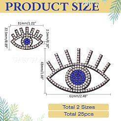 2 Stil Strass-Stoffaufkleber&nbsp;AJEW-ME0001-16