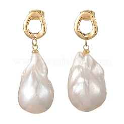 Natürliche Barockperle Keshi Perle baumeln Ohrringe&nbsp;EJEW-JE07499