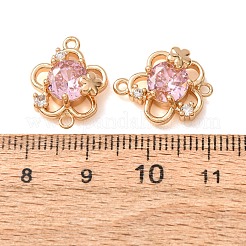 Ciondoli connettore in ottone con pavé di zirconi cubici&nbsp;CU-CBAEC99-16G-03
