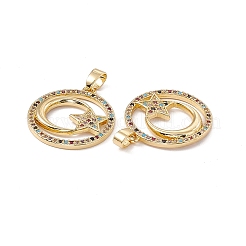Pendentifs avec zircon cubiques à micro-pavés en laiton&nbsp;KK-E068-VC066