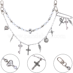 2 pieza de 2 estilos de cadenas de plástico y acero inoxidable 304 para bolsas extensoras&nbsp;HJEW-BM0001-23