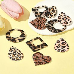 10 Stück 5 Stile Leopardenmuster undurchsichtige Acrylanhänger&nbsp;SACR-FS0001-33