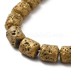 Fili di perle di roccia lavica naturale elettrodeposta&nbsp;G-G984-16B