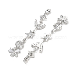 Grandi pendenti in ottone con micro pavé di zirconi chiari&nbsp;CU-E004-01P