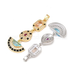 Pendentifs avec zircon cubiques à micro-pavés en laiton&nbsp;KK-K412-03