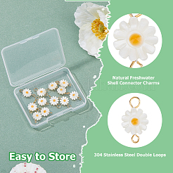 12 Stück natürliche Süßwasser-Muschel-Blumen-Anschluss-Charms&nbsp;PALLOY-HS00006