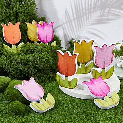 Decorazioni per esposizioni di sculture di tulipani in PVC&nbsp;DJEW-WH0058-41