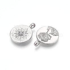 Pendentifs avec zircon cubiques à micro-pavés en laiton&nbsp;ZIRC-T016-19P
