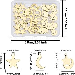 60pcs 3 breloques en laiton de style&nbsp;KK-FH0004-21