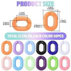 360pcs 12 Farben Acrylverbindungsringe&nbsp;OACR-YW0002-69