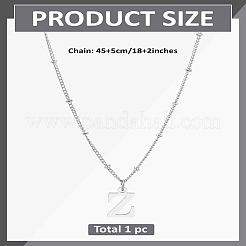 Collier avec pendentif lettre en acier inoxydable 304 et chaîne en laiton 1 pièce&nbsp;NJEW-LP0001-35Z-P